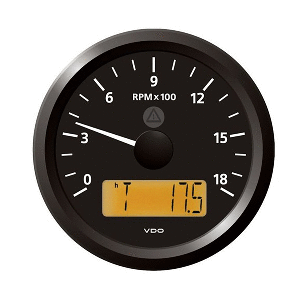 Veratron 3-3/8&quot; (85 mm) ViewLine Tachometer - 0 to 6000 RPM - 8 to 32V - Black Dial &amp; Triangle Bezel CD-81561