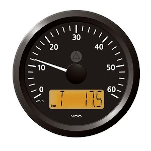 Veratron 3-3/8&quot; (85 mm) ViewLine Speedometer - 0 to 60 KMH - 12/24V - Black Dial &amp; Triangular Bezel CD-81563