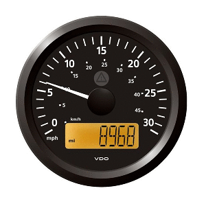 Veratron 3-3/8&quot; (85 mm) ViewLine Speedometer - 0 to 30 MPH - 12/24V - Black Dial &amp; Triangular Bezel CD-81567
