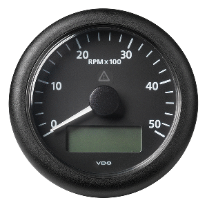 Veratron 3-3/8&quot; (85MM) ViewLine Tachometer w/Multi-Function Display - 0 to 5000 RPM - Black Dial &amp; Bezel CD-81571