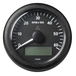 Veratron 3-3/8&quot; (85MM) ViewLine Tachometer w/Multi-Function Display - 0 to 6000 RPM - Black Dial &amp; Bezel CD-81572