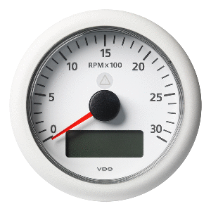Veratron 3-3/8&quot; (85MM) ViewLine Tachometer with Multi-function Display - 0 to 3000 RPM - White Dial &amp; Bezel CD-81575
