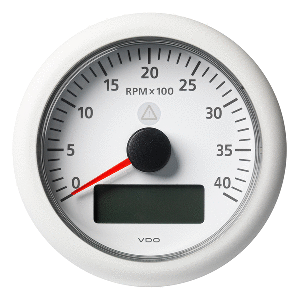 Veratron 3-3/8&quot; (85MM) ViewLine Tachometer w/Multi-Function Display - 0 to 4000 RPM - White Dial &amp; Bezel CD-81576