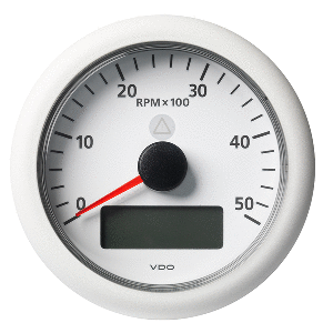 Veratron 3-3/8&quot; (85MM) ViewLine Tachometer w/Multi-Function Display - 0 to 5000 RPM - White Dial &amp; Bezel CD-81577