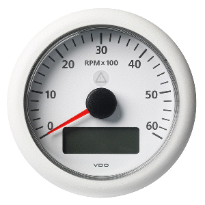 Veratron 3-3/8&quot; (85MM) ViewLine Tachometer w/Multi-Function Display - 0 to 6000 RPM - White Dial &amp; Bezel CD-81578