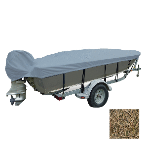 Carver Performance Poly-Guard Wide Series Styled-to-Fit Boat Cover f/13.5&#39; V-Hull Fishing Boats - Shadow Grass CD-81793