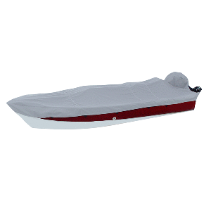 Carver Performance Poly-Guard Styled-to-Fit Boat Cover f/15.5&#39; V-Hull Side Console Fishing Boats - Grey CD-81819