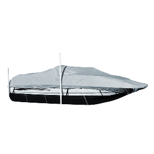 Carver Performance Poly-Guard Styled-to-Fit Boat Cover f/21.5&#39; Sterndrive Deck Boats w/Walk-Thru Windshield - Grey CD-81997
