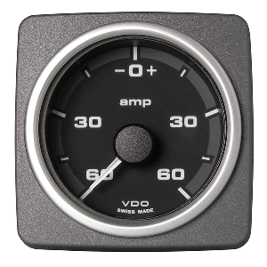 Veratron 52 MM (2-1/16&quot;) AcquaLink Ammeter Gauge -60/+60 AMP - Black Dial &amp; Bezel CD-82532