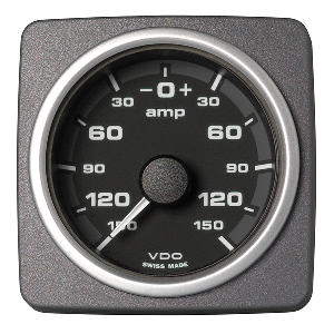 Veratron 52 MM (2-1/16&quot;) AcquaLink&reg; Ammeter Gauge -150/+150 AMP - Black Dial &amp; Bezel CD-82533