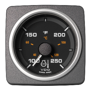 Veratron 52 MM (2-1/16&quot;) AcquaLink&reg; Coolant Temp Gauge 100&deg; to 250&deg;F - Black Dial &amp; Bezel CD-82539