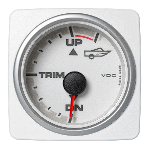 Veratron 52 MM (2-1/16&quot;) AcquaLink Engine Trim Gauge Up/Down - White Dial &amp; Bezel CD-82554