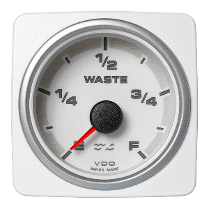 Veratron 52 MM (2-1/16&quot;) AcquaLink Waste Water Gauge Empty/Full - White Dial &amp; Bezel CD-82557