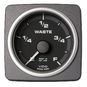 Veratron 52 MM (2-1/16&quot;) AcquaLink Waste Water Gauge Empty/Full - Black Dial &amp; Bezel CD-82561