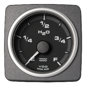 Veratron 52 MM (2-1/16&quot;) AcquaLink Fresh Water Gauge Empty/Full - Black Dial &amp; Bezel CD-82562