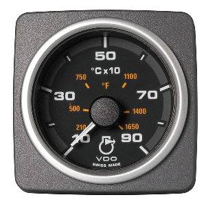 Veratron 52 MM (2-1/16&quot;) AcquaLink Pyrometer Gauge 900&deg;C/1650&deg;F - Black Dial &amp; Bezel CD-82564