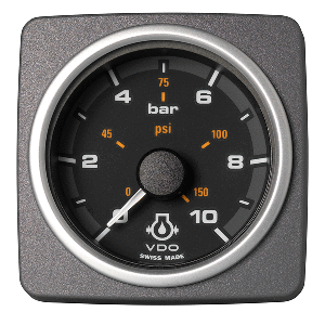 Veratron 52 MM (2-1/16&quot;) AcquaLink Engine Oil Pressure 10 Bar/150 PSI - Black Dial &amp; Bezel CD-82566