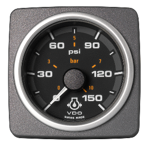Veratron 52 MM (2-1/16&quot;) AcquaLink Engine Oil Pressure 150 PSI/10 Bar - Black Dial &amp; Bezel CD-82567