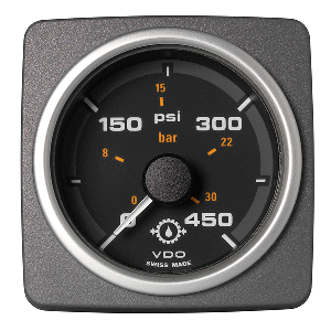 Veratron 52 MM (2-1/16&quot;) AcquaLink Transmission Oil Pressure 450 PSI/30 Bar - Black Dial &amp; Bezel CD-82569