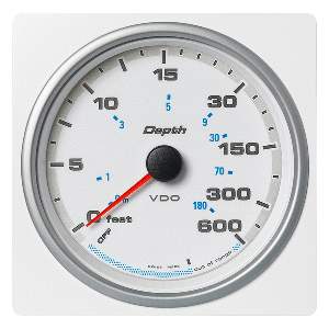 Veratron 4-3/8&quot; (110mm) AcquaLink&reg; Depth Gauge 660&#39;/220M - 12/24V - White Dial &amp; Bezel CD-82580