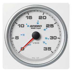 Veratron 4-3/8&quot; (110mm) AcquaLink&reg; Speed Over Ground 35 MPH/55 KMH - 12/24V - White Dial &amp; Bezel CD-82586