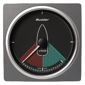 Veratron 4-3/8&quot; (110mm) AcquaLink&reg; Rudder Angle Gauge 80&deg; - 12/24V - Black Dial &amp; Bezel CD-82592