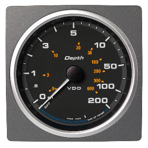 Veratron 4-3/8&quot; (110mm) AcquaLink&reg; Depth Gauge 200M/660&#39; - 12/24V - Black Dial &amp; Bezel CD-82599