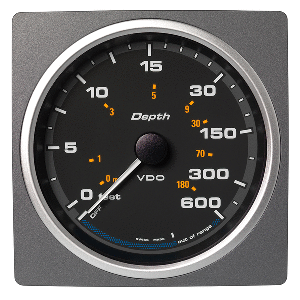 Veratron 4-3/8&quot; (110mm) AcquaLink&reg; Depth Gauge 660&#39;/200M - 12/24V - Black Dial &amp; Bezel CD-82600