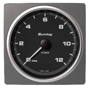 Veratron 4-3/8&quot; (110mm) AcquaLink&reg; Speed Through Water 12 Knots - 12/24V - Black Dial &amp; Bezel CD-82601