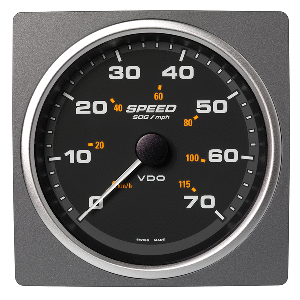 Veratron Marine 4-3/8&quot; (110mm) AcquaLink&reg; Speed Over Ground 70 MPH/115 KMH - 12/24V - Black Dial &amp; Bezel CD-82606