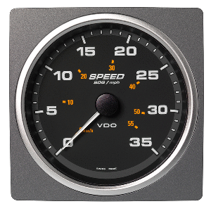 Veratron 4-3/8&quot; (110mm) AcquaLink&reg; Speed Over Ground 35 MPH/60 KMH - 12/24V - Black Dial &amp; Bezel CD-82609