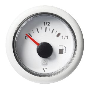 Veratron 52mm (2-1/16&quot;) ViewLine Fuel Tank Level Gauge - 0 to 1/1 - White Dial &amp; Round Bezel CD-83076