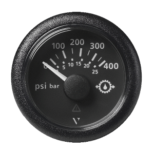 Veratron 2-1/16&quot; (52mm) ViewLine Transmission Oil Pressure 400 PSI/25 Bar - Black Dial &amp; Round Bezel CD-83086