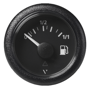 Veratron 52MM (2-1/16&quot;) ViewLine Fuel Level Gauge 0-1/1 - 3 to 180 OHM - Black Dial &amp; Round Bezel CD-83091