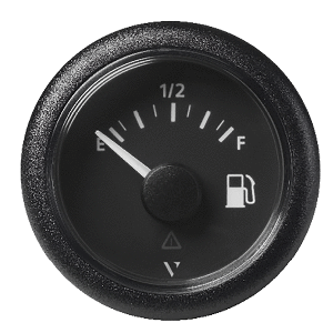 Veratron 52MM (2-1/16&quot;) ViewLine Fuel Level Gauge Empty/Full - 240-33.5 OHM - Black Dial &amp; Round Bezel CD-83094