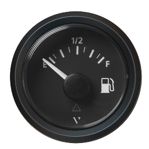 Veratron 52MM (2-1/16&quot;) ViewLine Fuel Level Gauge Empty/Full - 240 to 33.5 OHM - Black Dial &amp; Triangular Bezel CD-83096