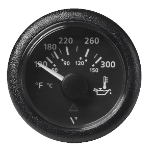 Veratron 52MM (2-1/16&quot;) ViewLine Oil Temperature Gauge 120-300&deg;F - Black Dial &amp; Bezel CD-84118