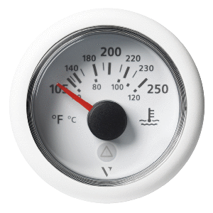 Veratron 52 MM (2-1/16&quot;) ViewLine Temperature Gauge 105&deg;F to 250&deg;F - White Dial/Bezel CD-84272