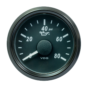 VDO SingleViu 52mm (2-1/16&quot;) Oil Pressure Gauge - 80 PSI - 0-180 Ohm CD-84685