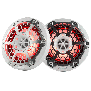 DS18 New Edition HYDRO 6.5&quot; 2-Way Marine Speakers w/RGB LED Lighting 300W - White CD-85373