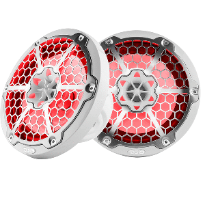DS18 New Edition HYDRO 8&quot; 2-Way Marine Speakers w/RGB LED Lighting 375W - White CD-85375