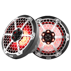 DS18 New Edition HYDRO 8&quot; 2-Way Marine Speakers w/RGB LED Lighting 375W - Black CD-85376