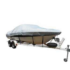 Carver Flex-Fit™ PRO Polyester Size 2 Boat Cover f/V-Hull Runabout or Tri-Hull Boats I/O or O/B – Grey