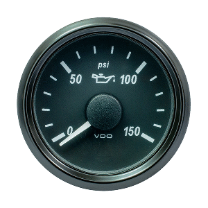 VDO SingleViu 52mm (2-1/16&quot;) Oil Pressure Gauge - 150 PSI - 0-180 Ohm CD-85909
