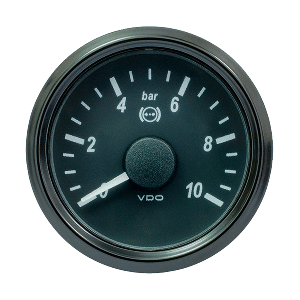 VDO SingleViu 52mm (2-1/16&quot;) Brake Pressure Gauge - 15 Bar - 0-180 Ohm CD-86099
