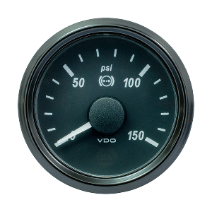 VDO SingleViu 52mm (2-1/16&quot;) Brake Pressure Gauge - 150 PSI - 0-180 Ohm CD-86100