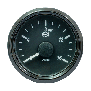 VDO SingleViu 52mm (2-1/16&quot;) Brake Pressure Gauge - 16 Bar - 0-4.5V CD-86101