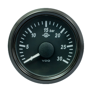 VDO SingleViu 52mm (2-1/16&quot;) Brake Pressure Gauge - 30 Bar - 0-4.5V CD-86104