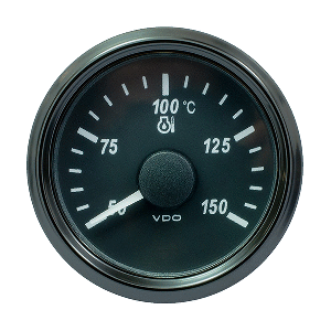 VDO SingleViu 52mm (2-1/16&quot;) Oil Temp. Gauge - Euro - 150&deg; C - 322-18 Ohm CD-86124