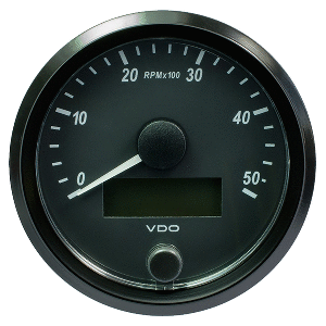 VDO SingleViu 80mm (3-1/8&quot;) Tachometer - 5000 RPM CD-86137